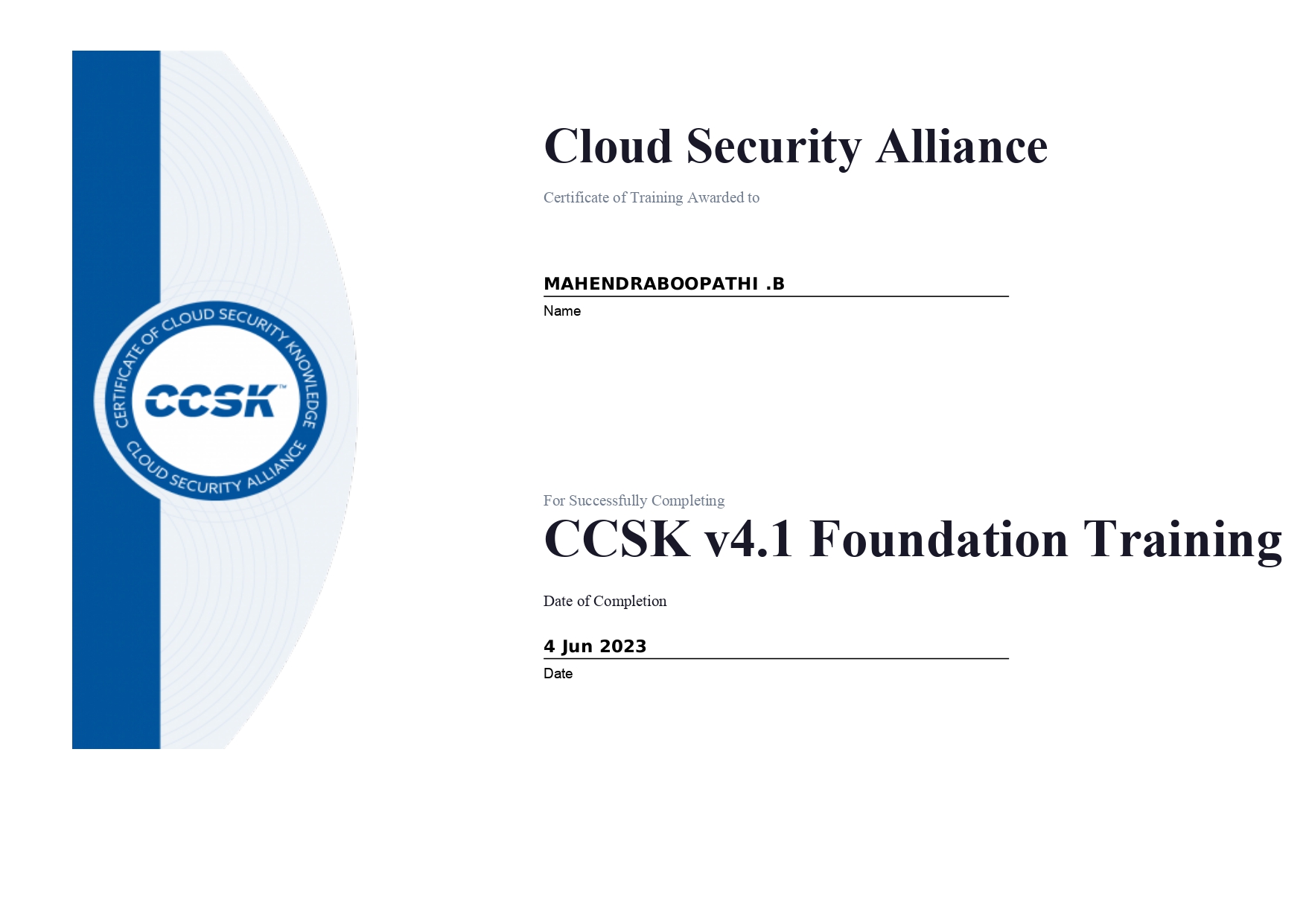 certificate