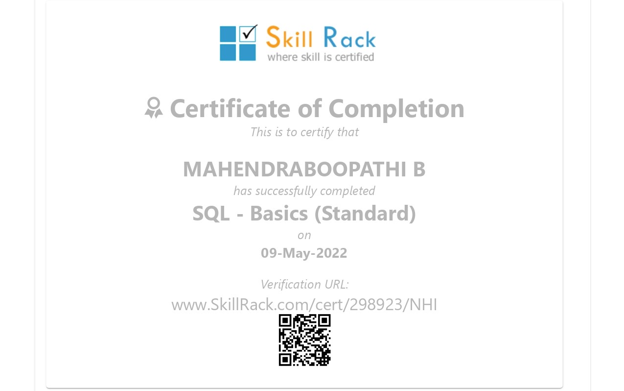certificate